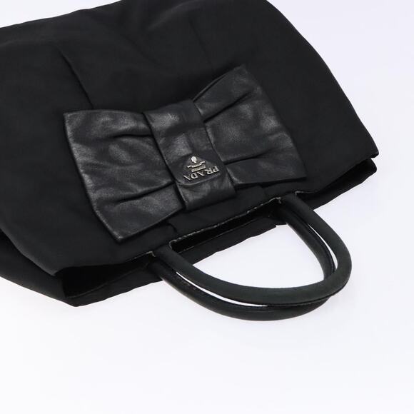 PRADA Hand Bag Nylon Silver Black - Picture 6 of 12